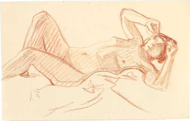 Яремич Степан Петрович. Лот из двух работ - обнаженная сидя и обнаженная лежа. 